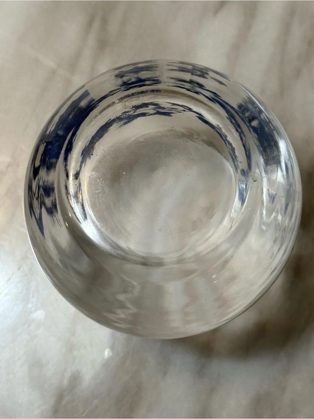 Royal Norfolk  Set Of  2 Glass Tumblers   Blue Flower Print 4.25” Height